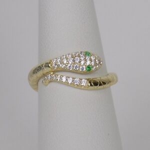 new in box! gold serpentine ring serpent ring snake ring pave dainty